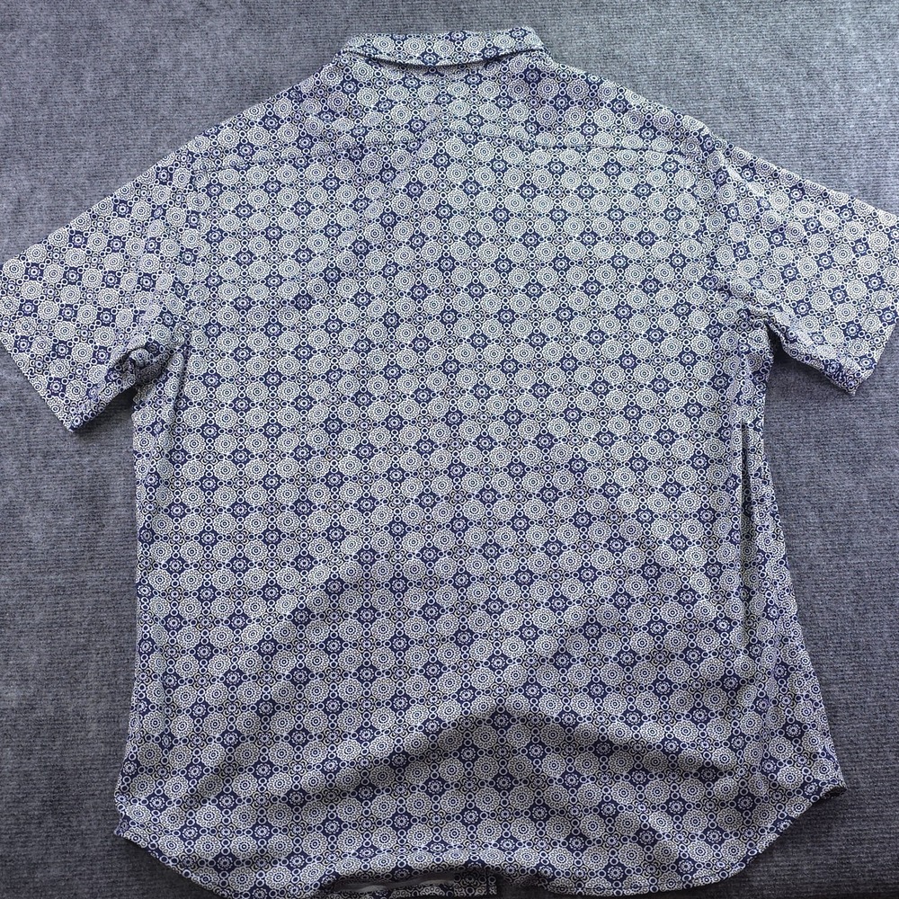 New Cremieux Shirt XL Short‎ Sleeve Button Up Multicolor Geometric Cotton - Picture 5 of 6